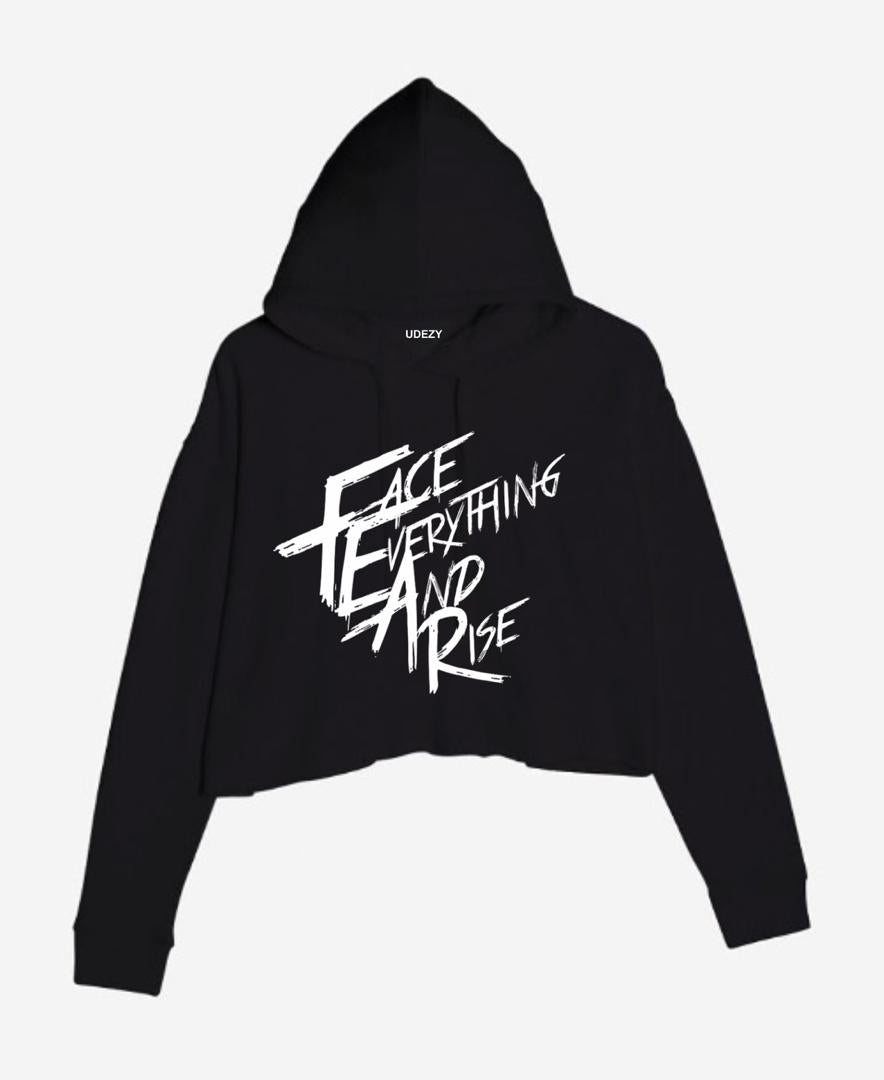 Face Everything And Rise Crop hoodie