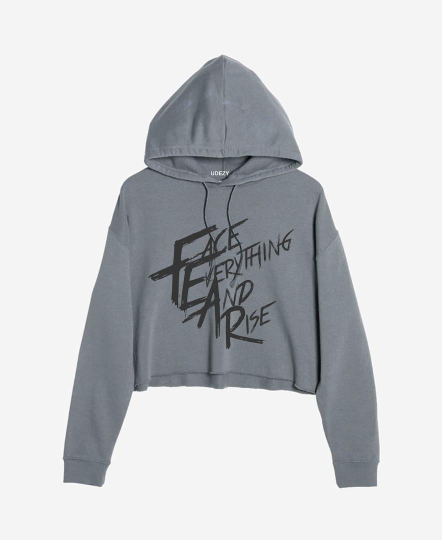 Face Everything And Rise Crop hoodie